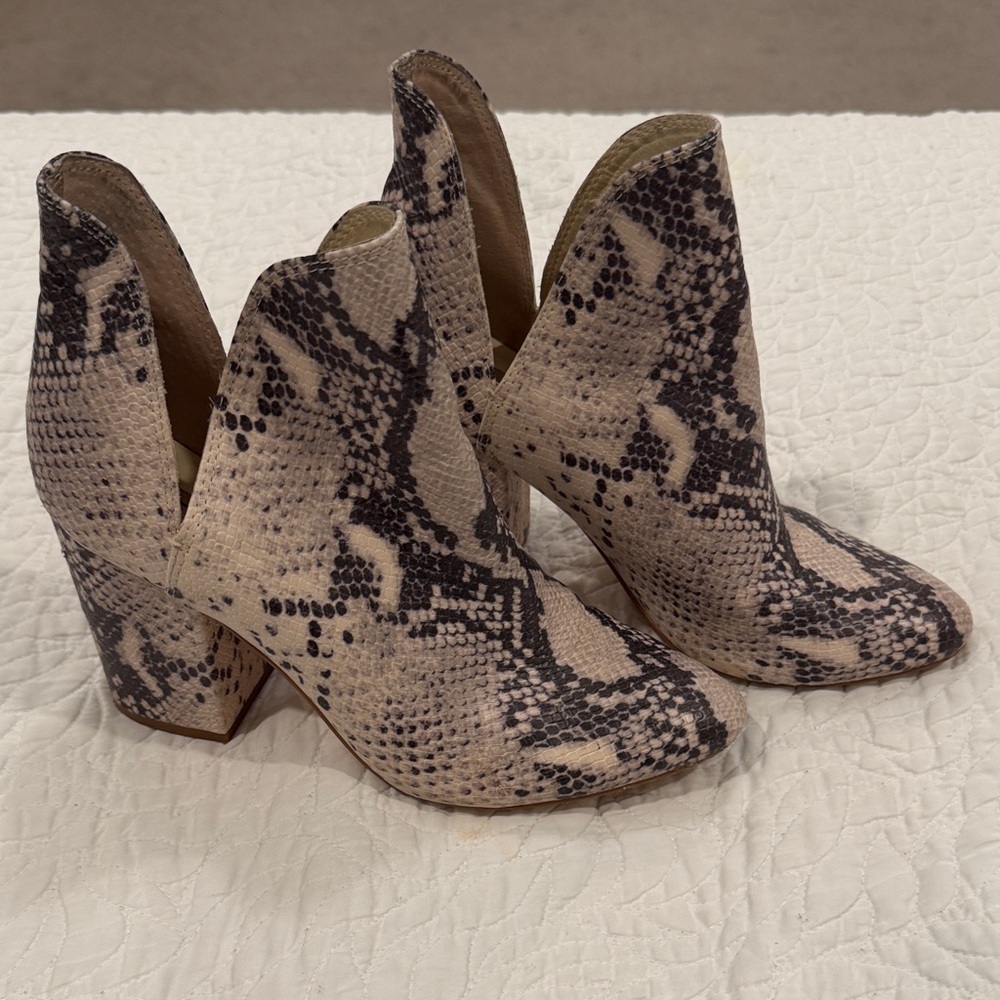 Steve Madden Snake-Print Women's Cutout Ankle Boots